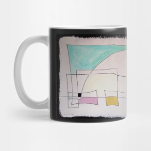 Expressive automatism abstract three piece pink and turquoise Mug